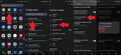 Deshabilitar 5G en el teléfono Android