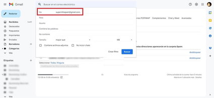 Configurar el filtro de Gmail