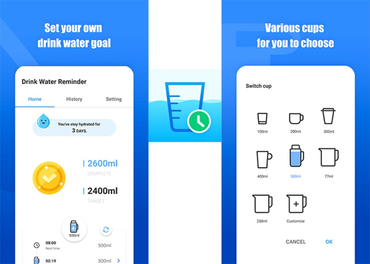 Controla la ingesta diaria de agua potable con esta app para Android