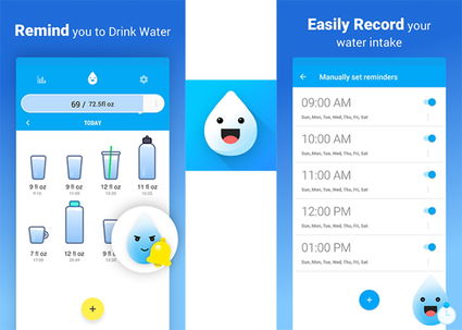 Recuerde el momento adecuado para beber agua con Recordatorio de agua potable