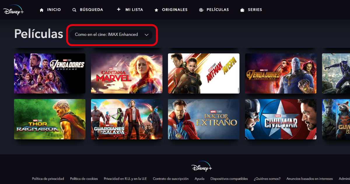 IMAX Enhanced en Disney+ qué es y cómo activarlo