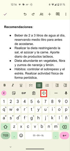 Así puedes editar texto fácilmente con el teclado de tu móvil