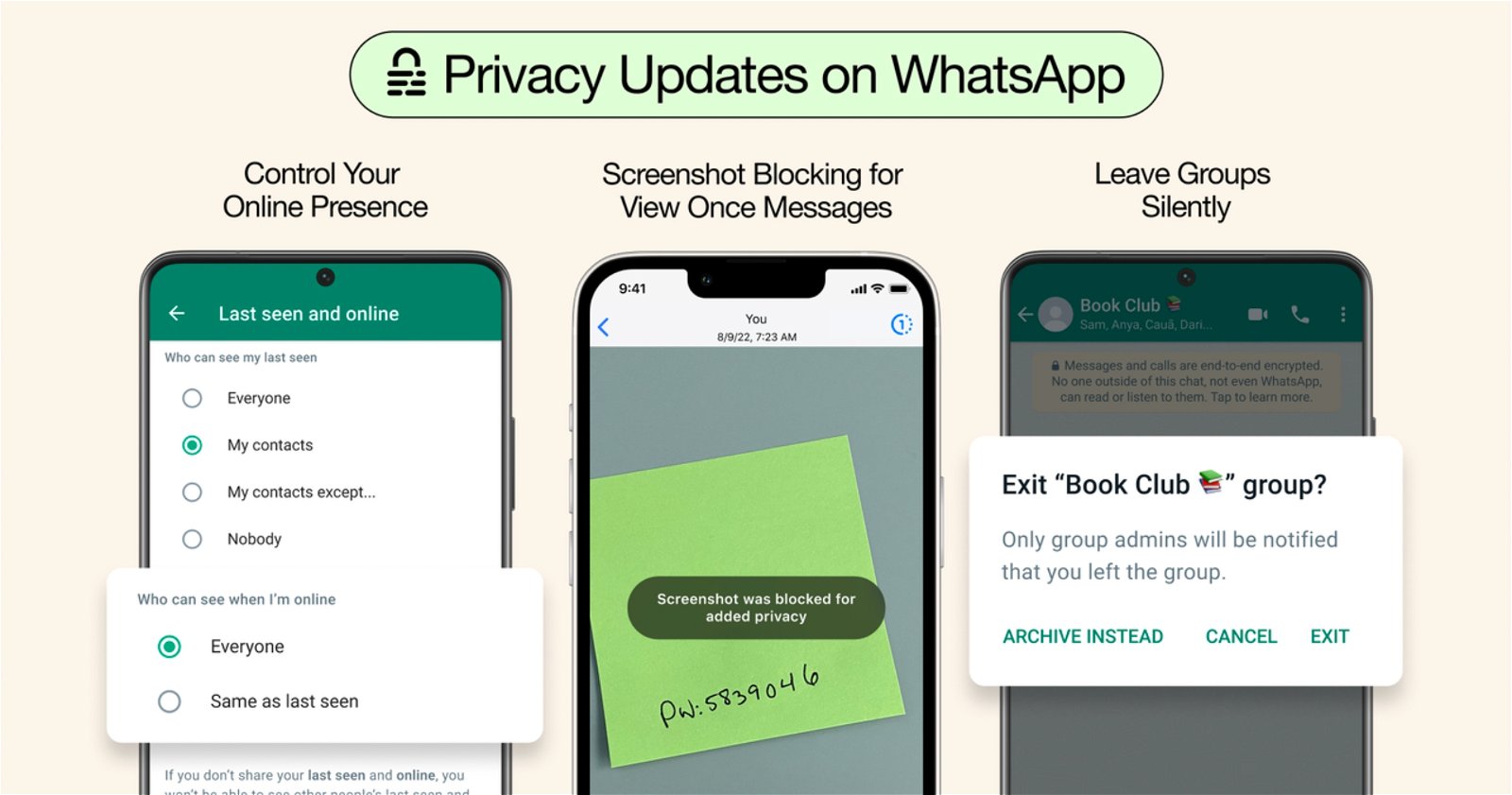 Novedades de privacidad en WhatsApp