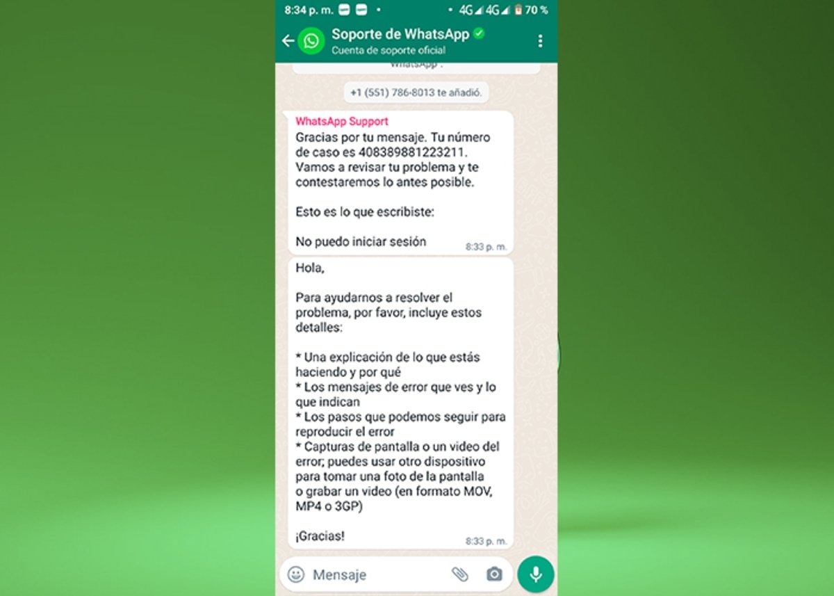 3-Contacta con WhatsApp a traves de la aplicacion movil