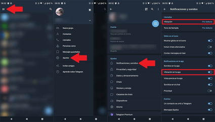 Cambiar el tipo de vibración en Telegram para Android