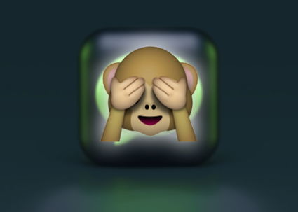 El emoji del mono Mizaru no ve el mal