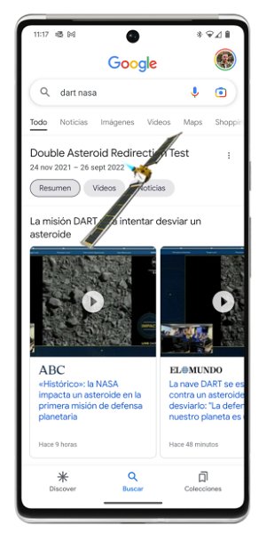 Google celebra la misión DART de la NASA con un curioso "easter egg" escondido en el buscador