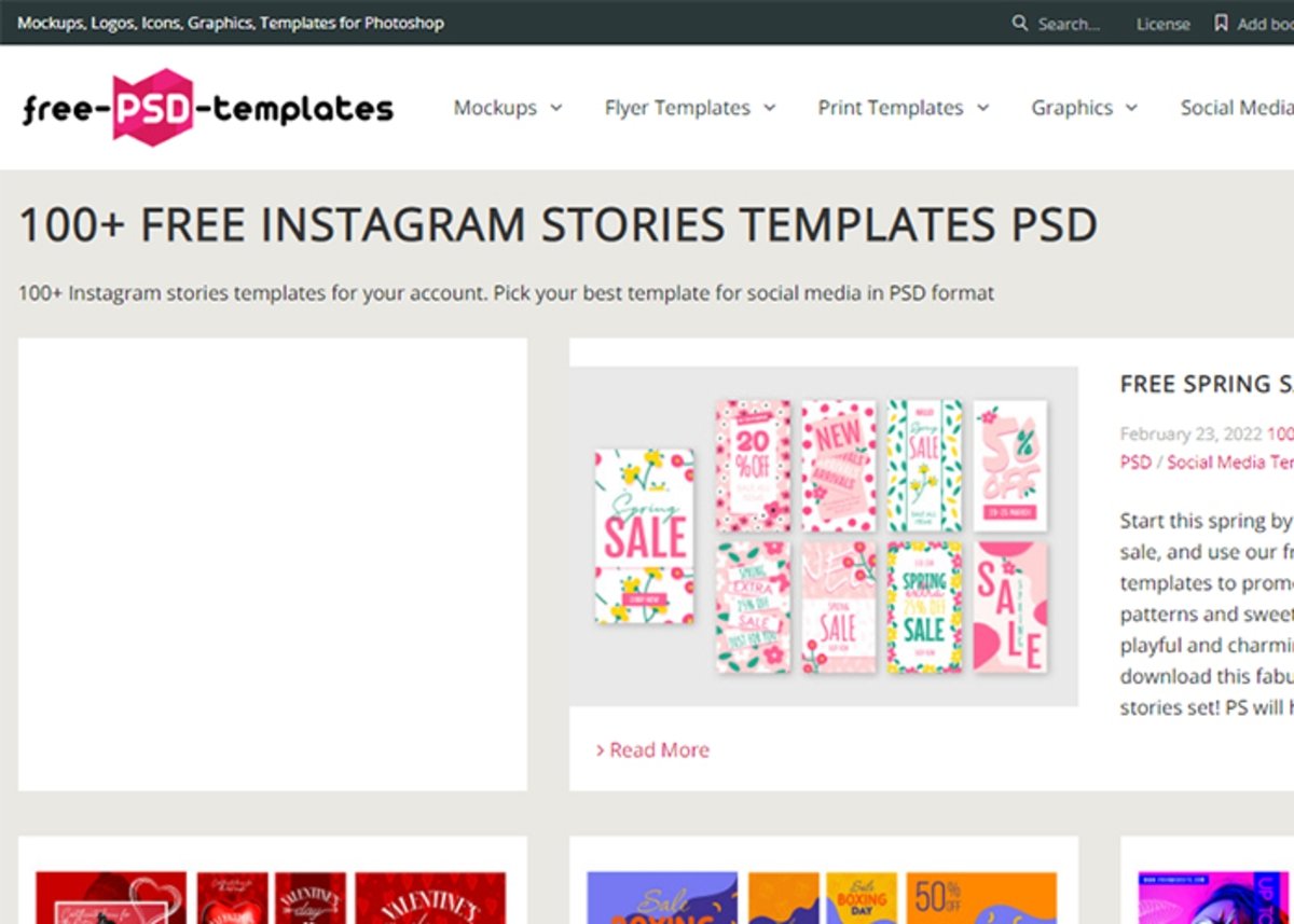Free-psd-templates: más de 100 plantillas para historias de Instagram y en formato PSD