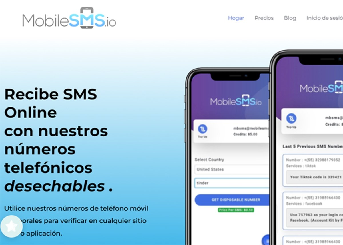Mobile SMS: números telefónicos desechables