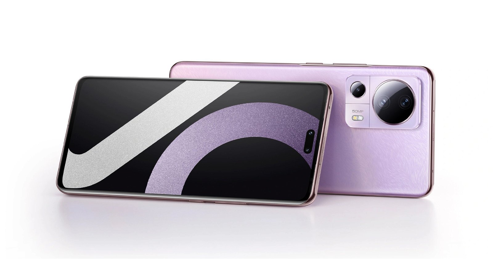 Fotografía del smartphone Xiaomi Civi 2 en color violeta.