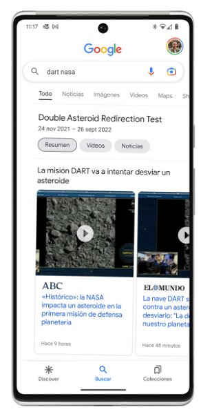 Google celebra la misión DART de la NASA con un curioso "easter egg" escondido en el buscador
