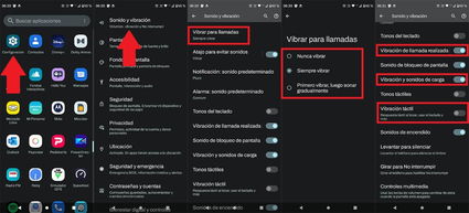 Ver la configuración de vibración en Android
