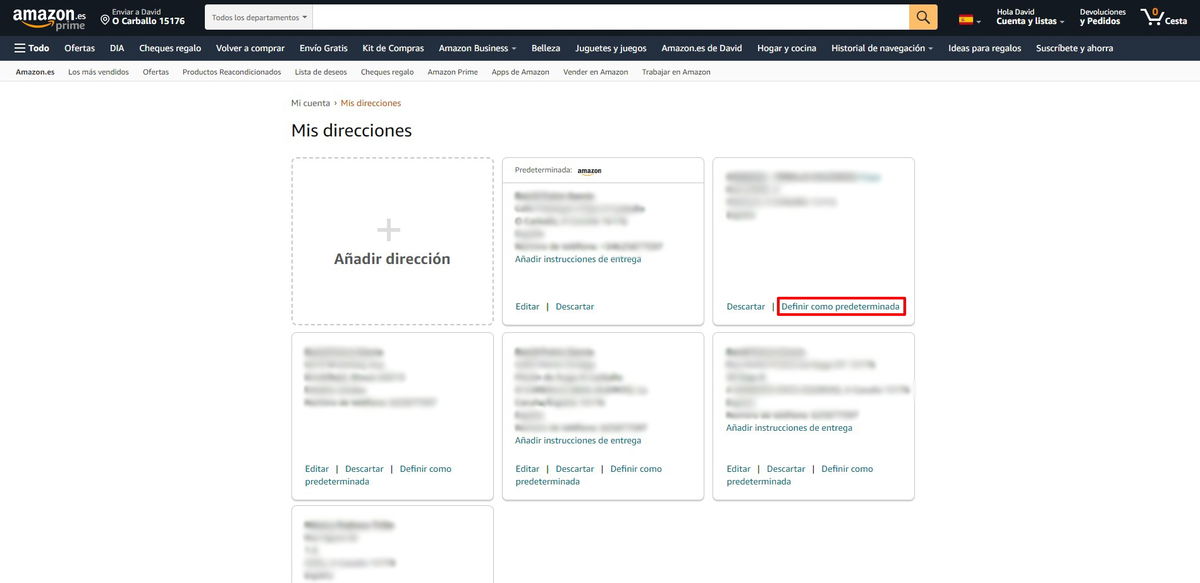 Cómo cambiar la dirección de envío de un pedido de Amazon