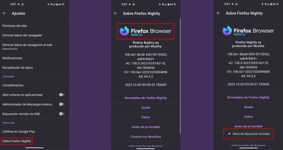Firefox Traductor-modo depuracion