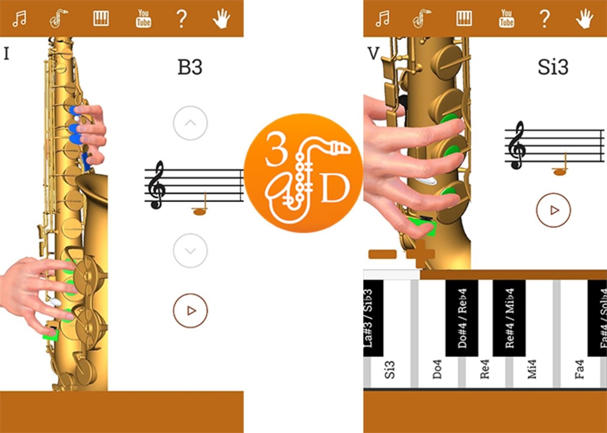 3D Saxofon Notas - Como Tocar