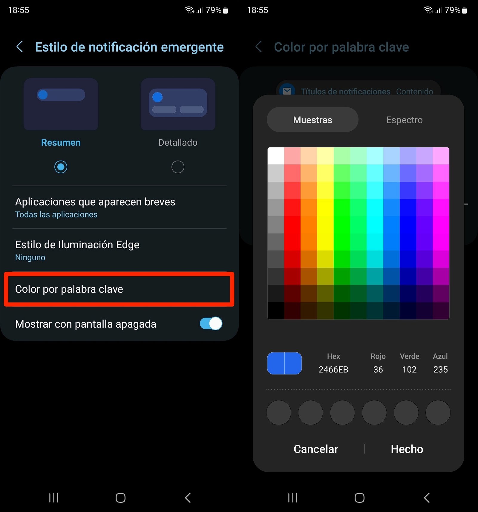 Este truco te permite cambiar el color de las notificaciones de tu móvil Samsung: