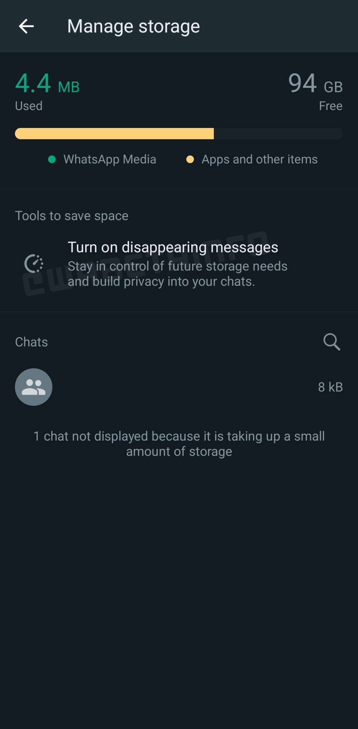 Ahorrar espacio en WhatsApp