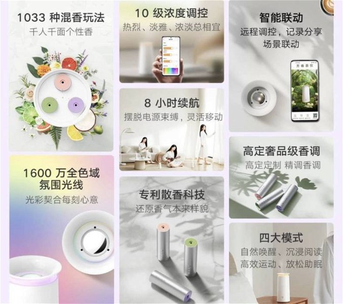 Xiaomi lanza un ambientador con más de 1000 fragancias y luces de colores