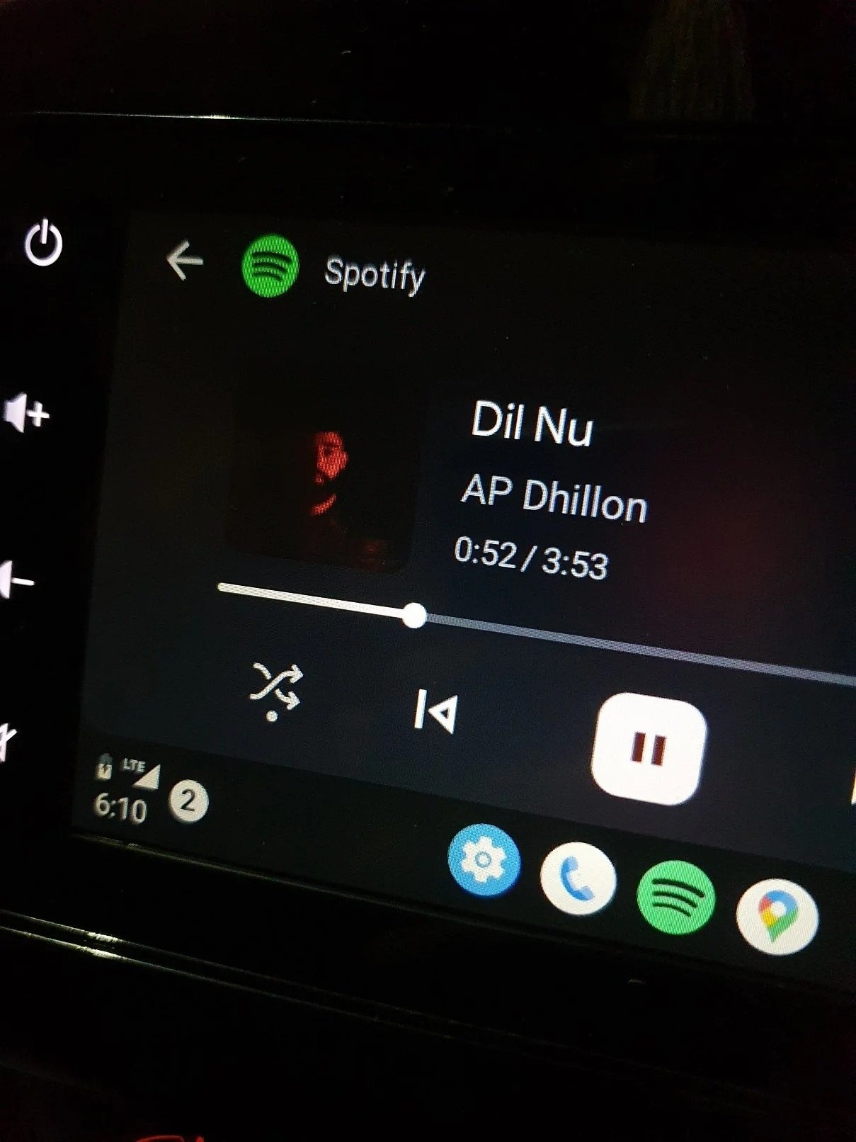Barra de progreso de musica en Android Auto