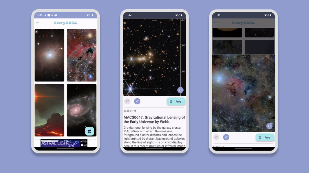 EveryNASA, la app para tener las mejores fotos del espacio como fondo de pantalla