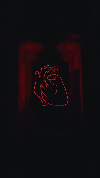 Fondo de pantalla aesthetic de corazón neón