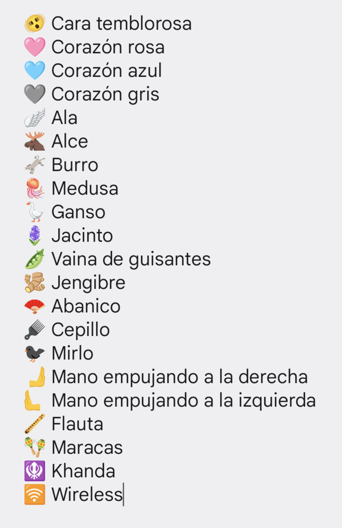 Lista de emojis nuevos en Android