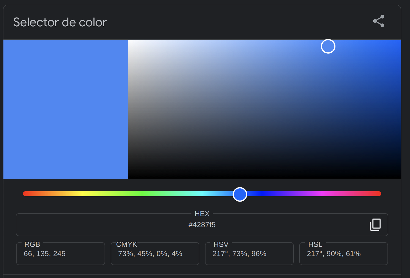 Selector de color en Google