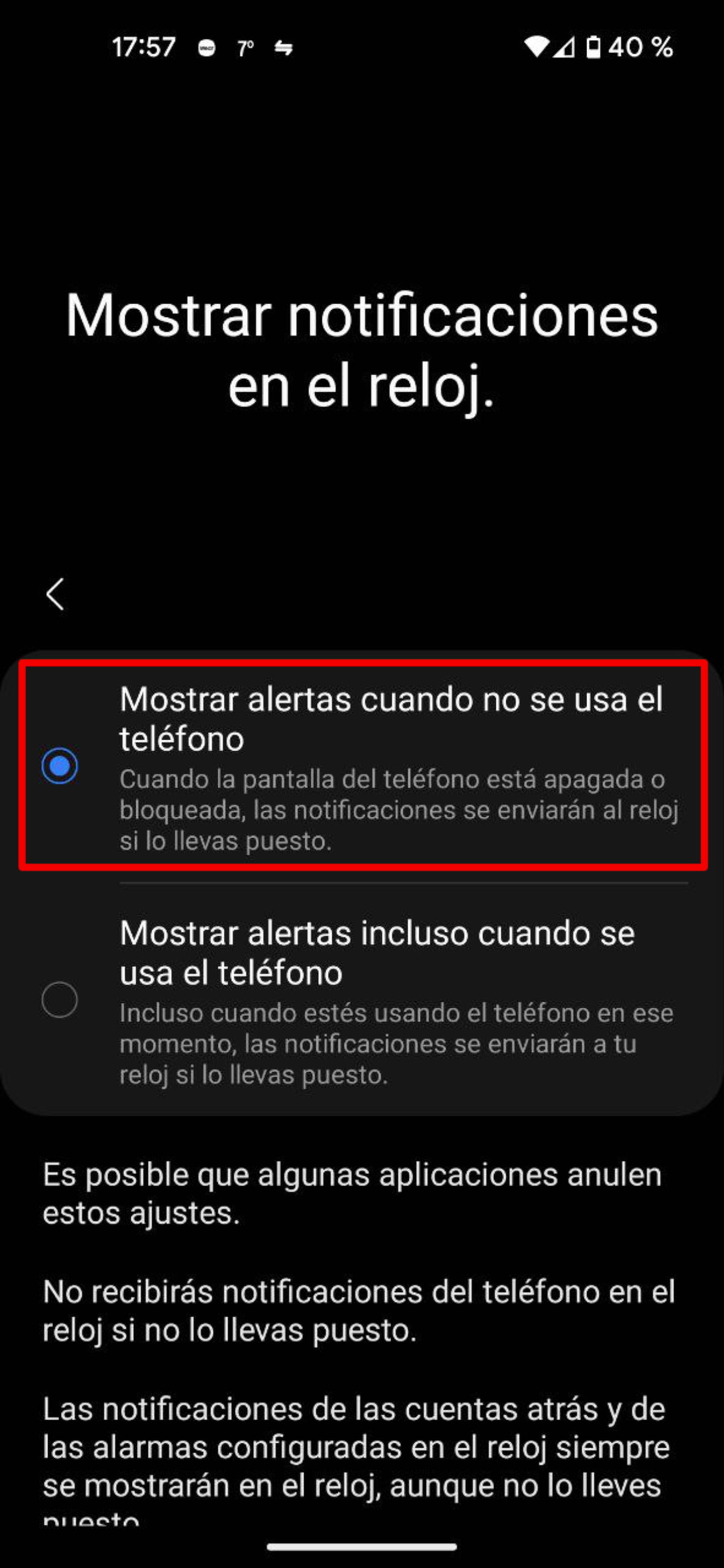 Notificaciones discount galaxy watch