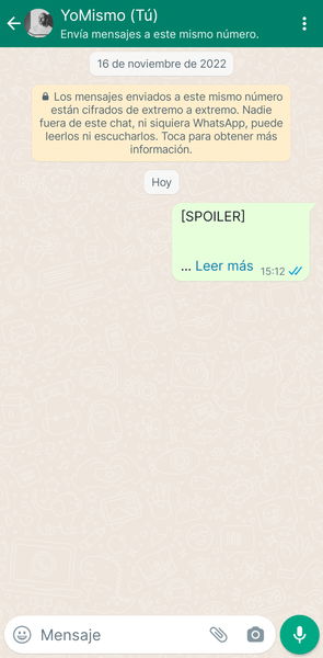 Cómo poner un aviso de spoilers en WhatsApp, es perfecto para los grupos