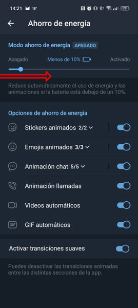 Cómo activar el nuevo modo de ahorro de batería de Telegram