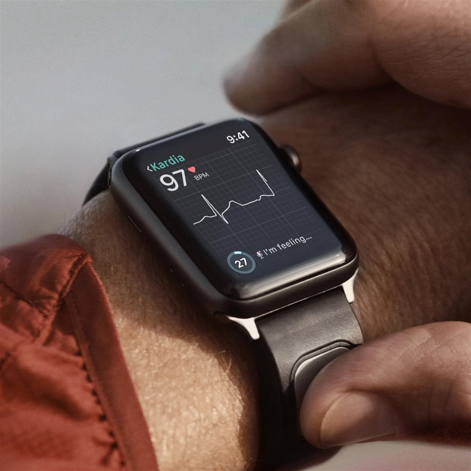 AliveCor KardiaBand en un Apple Watch