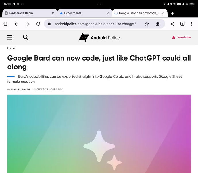 Google Chrome se verá mucho mejor en tu tablet o móvil plegable gracias a su nueva interfaz