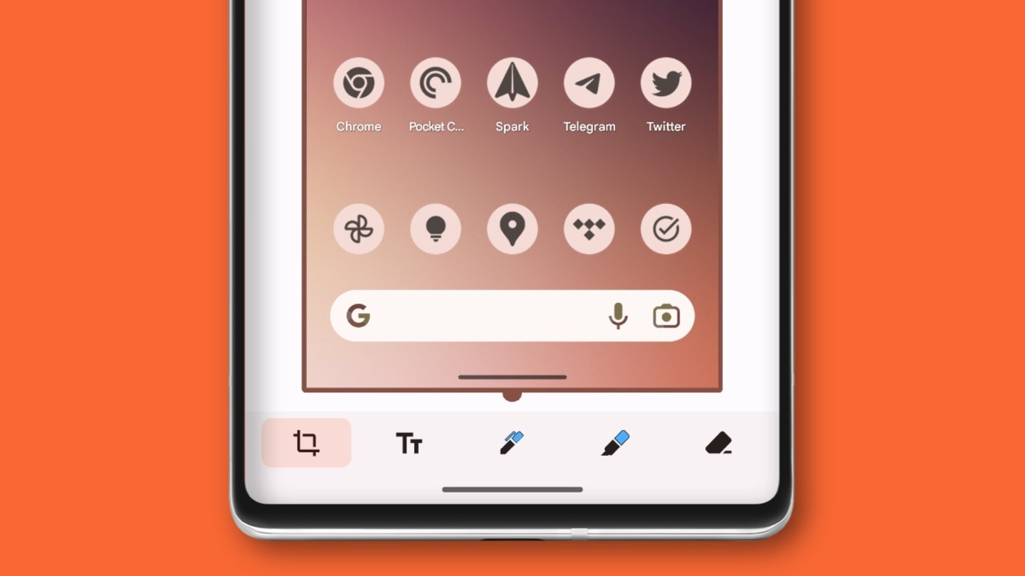 Colores en editor de capturas de Android 14