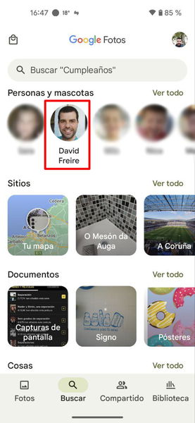 Cómo buscar fotos de Google Fotos en las que sales tú