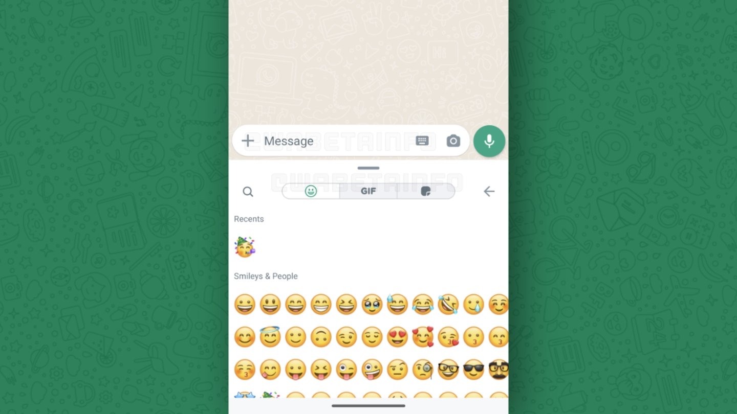 Nuevo menu de selección de emojis de WhatsApp