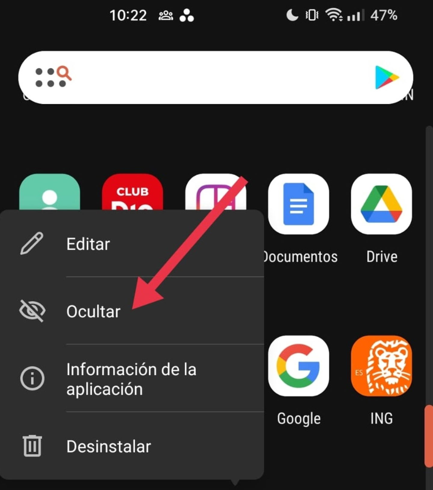 usar nova launcher para ocultar apps