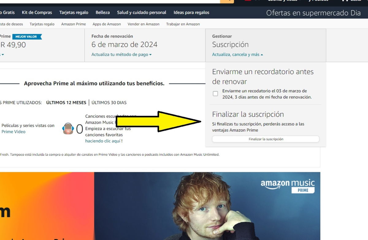 Cómo dar de baja una suscripción a Amazon Prime