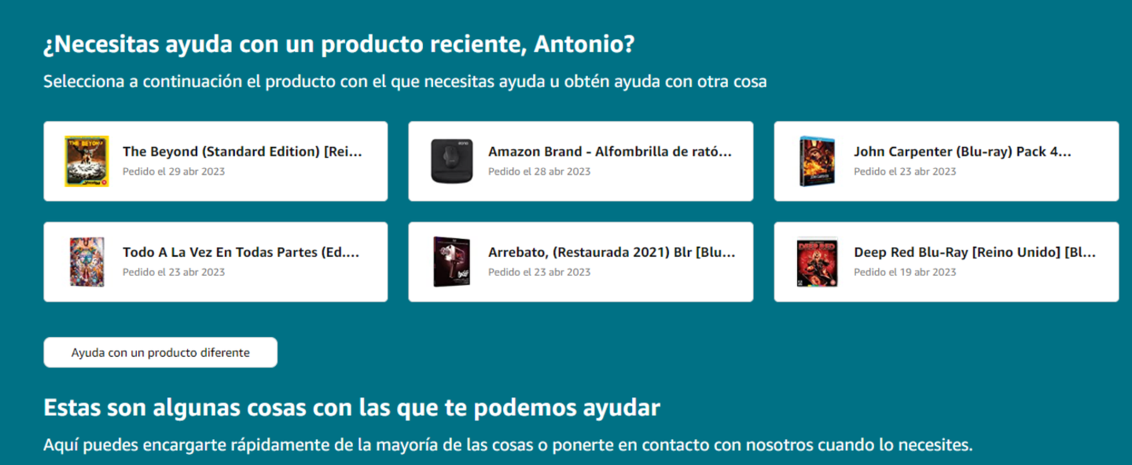 Todas las formas de contactar con : teléfono, correo, chat