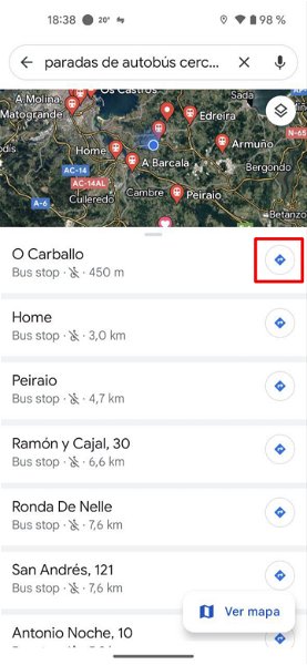 Cómo saber si hay paradas de bus o metro cerca de ti con el móvil