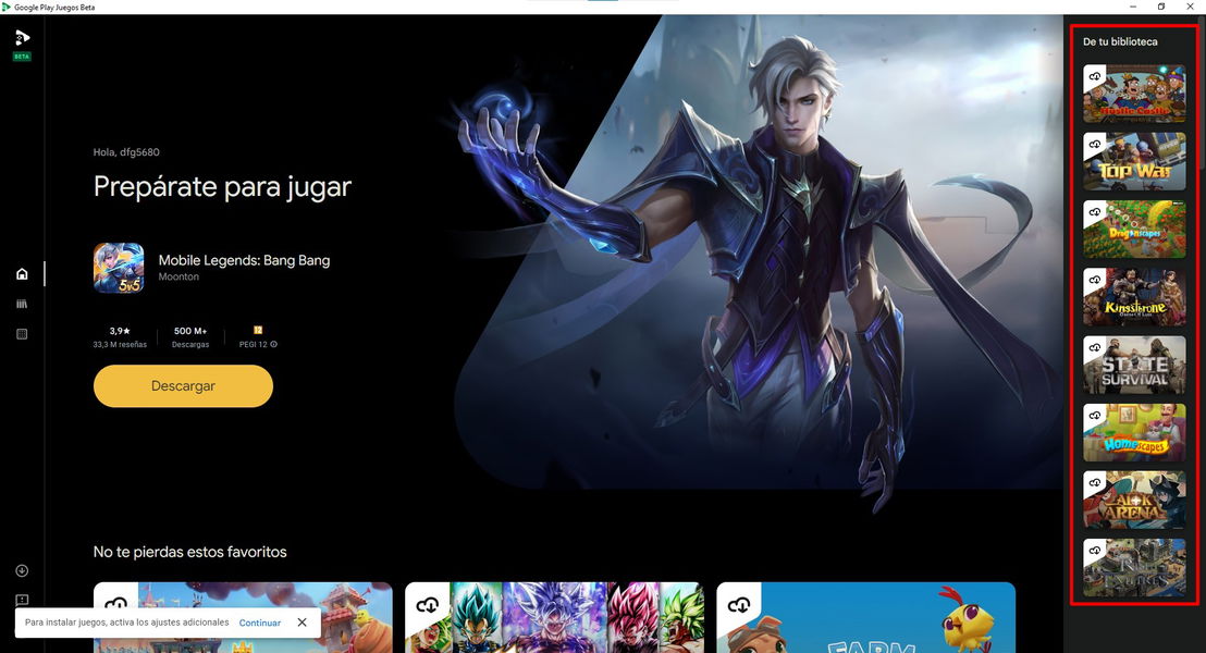 Cómo descargar e instalar Google Play Games para PC