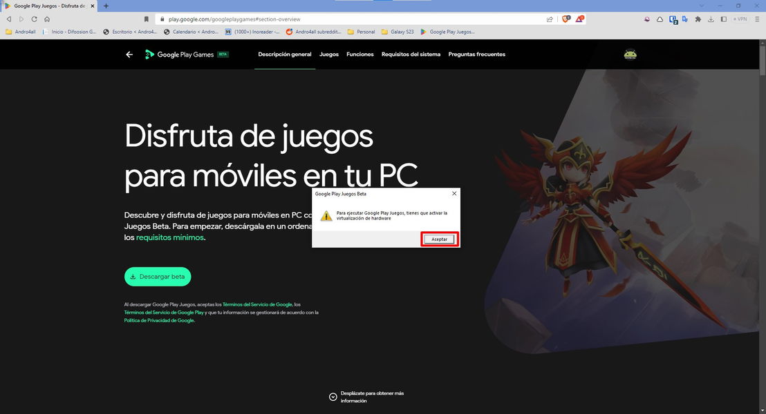 Cómo descargar e instalar Google Play Games para PC