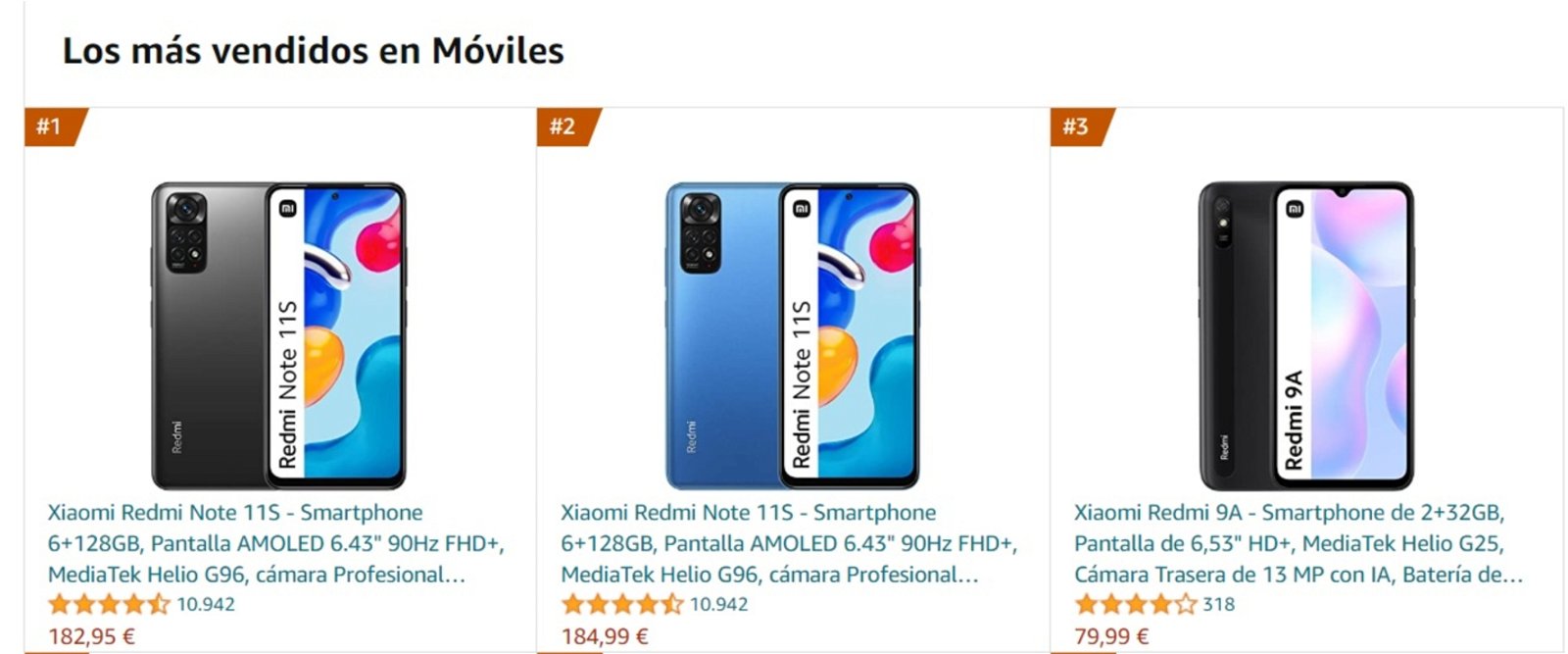 Los 5 móviles baratos más vendidos de : dominio total de Xiaomi
