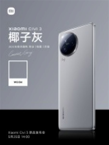 Xiaomi confirma el diseño del CIVI 3 en sus primeras imágenes oficiales