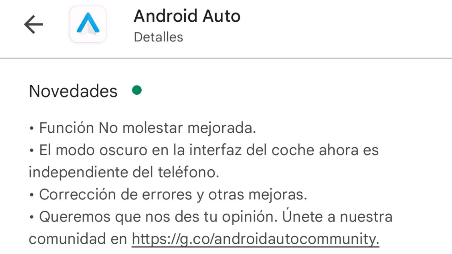 Lista de cambios de Android Auto 9.7