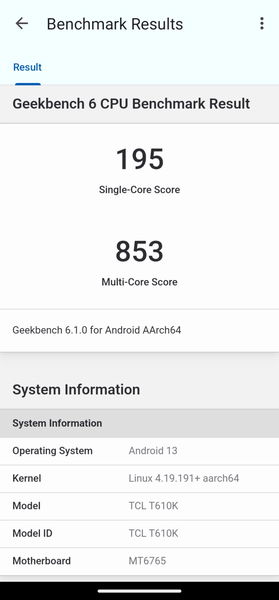 puntuación de Geekbench