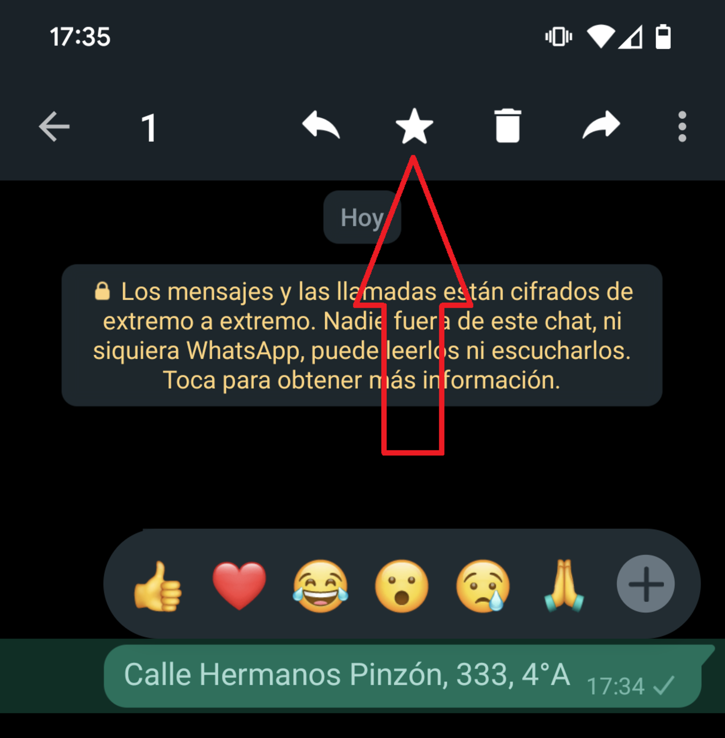 WhatsApp mensajes destacados marcar