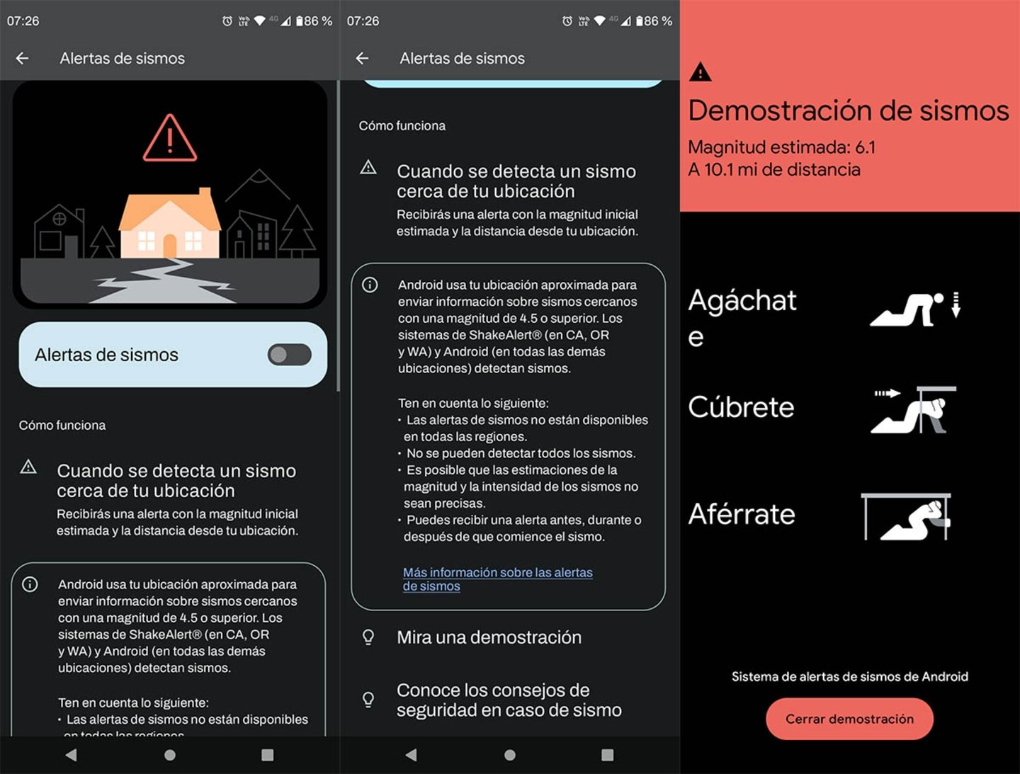 Alertas de sismos Android