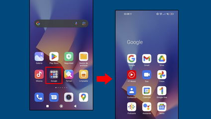 Captura de pantalla de un cajón de aplicaciones de Google