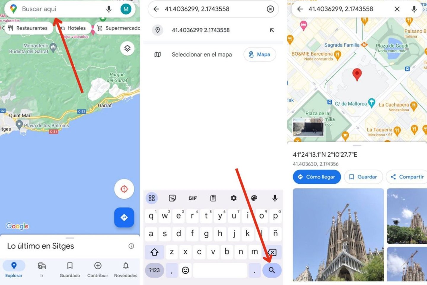Cómo buscar por coordendas en Google Maps