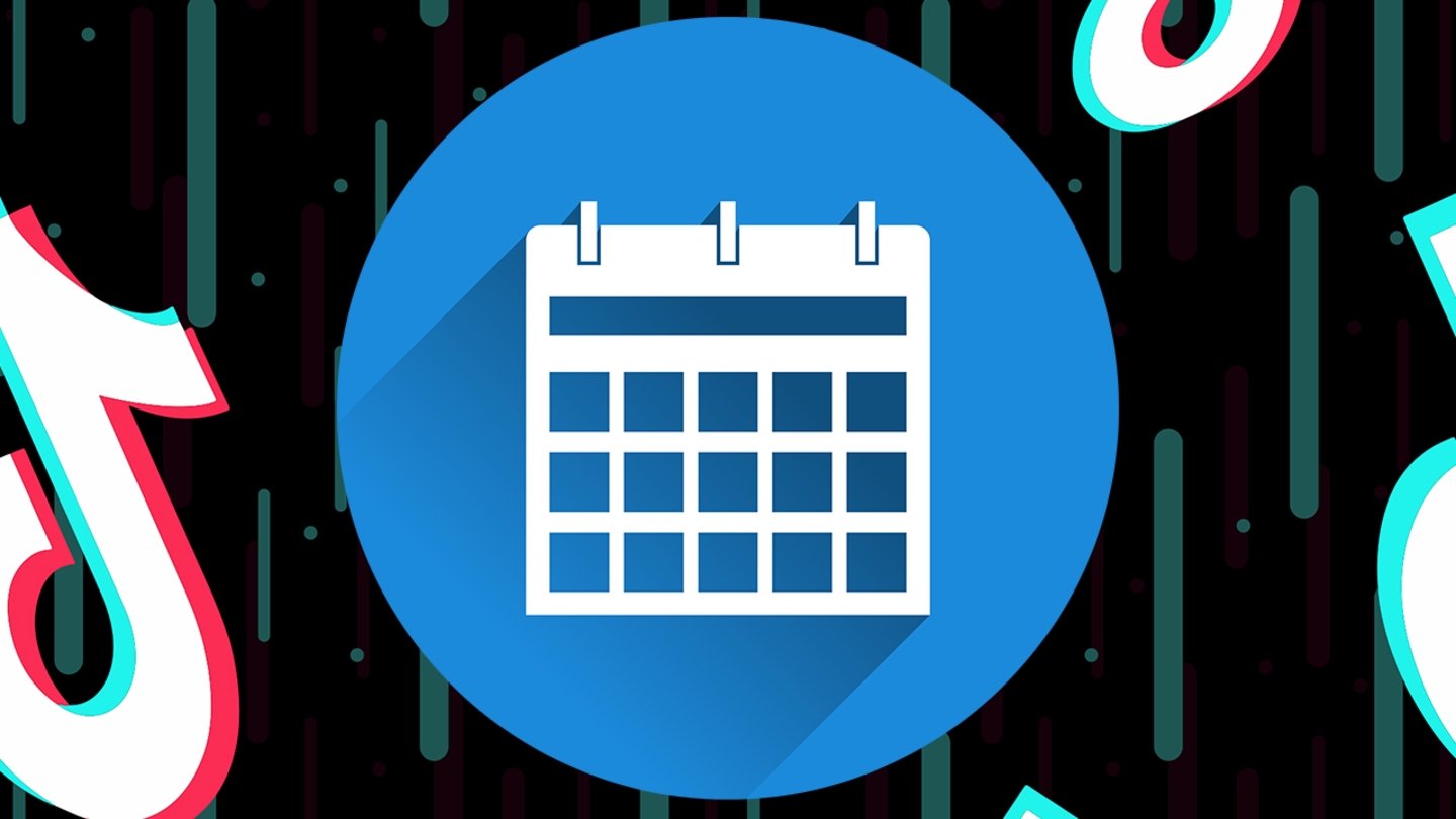 Icono de un calendario tras un fondo de pantalla de TikTok